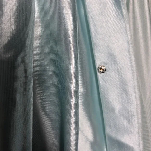 Lorraine 1970s Vintage Baby Blue Satin Lace Nightgown Robe Set Medium